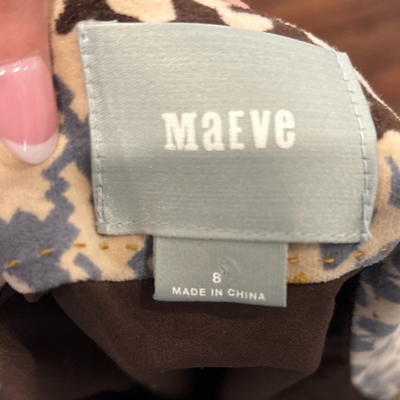 Maeve Anthropologie Yellow Houndstooth Front Pocket Skirt Sz 8 Preppy Rn#66170 - Picture 6 of 9